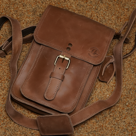 Vintage Leather Passport Bag
